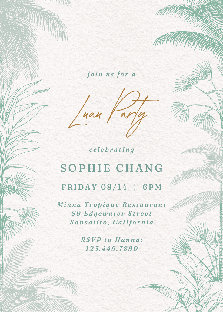 Bermuda dreams - luau party invitation